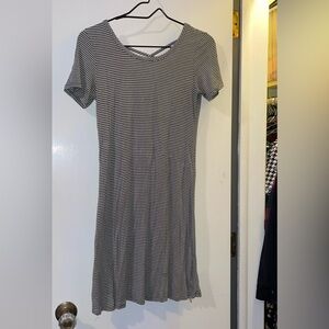 Striped green and White Women's Dress